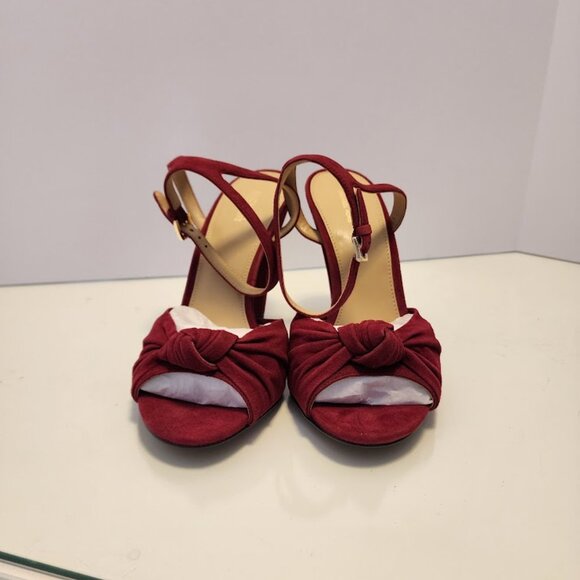 MICHAEL Michael Kors Red Suede Knot Detail Heeled Sandals - Picture 8 of 9